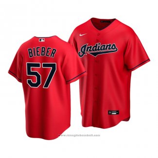 Maglia Baseball Bambino Cleveland Indians Shane Bieber Replica Alternato 2020 Rosso