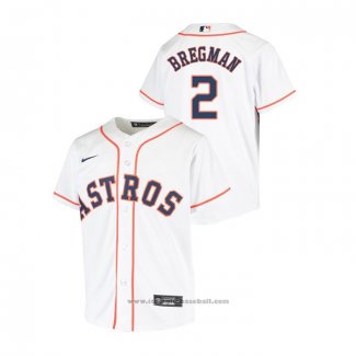 Maglia Baseball Bambino Houston Astros Alex Bregman Replica Primera Bianco