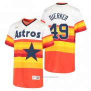 Maglia Baseball Bambino Houston Astros Larry Dierker Cooperstown Collection Primera Bianco