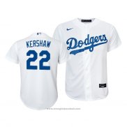 Maglia Baseball Bambino Los Angeles Dodgers Clayton Kershaw Replica Primera 2020 Bianco