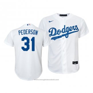 Maglia Baseball Bambino Los Angeles Dodgers Joc Pederson Replica Primera 2020 Bianco