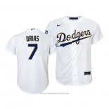 Maglia Baseball Bambino Los Angeles Dodgers Julio Urias 2021 Gold Program Replica Bianco