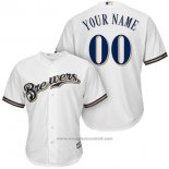 Maglia Baseball Bambino Milwaukee Brewers Personalizzate Bianco