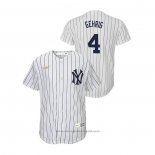Maglia Baseball Bambino New York Yankees Lou Gehrig Cooperstown Collection Home Bianco