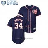 Maglia Baseball Bambino Washington Nationals Bryce Harper Cool Base Alternato Replica Blu