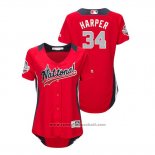 Maglia Baseball Donna All Star Bryce Harper 2018 Home Run Derby National League Rosso