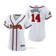 Maglia Baseball Donna Atlanta Braves Adam Duvall 2022 Gold Program Replica Bianco