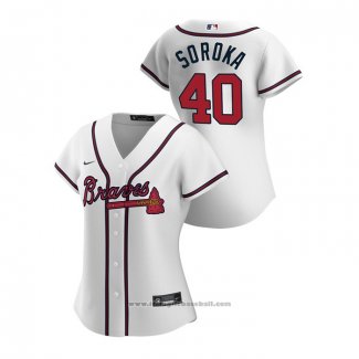 Maglia Baseball Donna Atlanta Braves Mike Soroka 2020 Replica Home Bianco