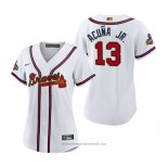 Maglia Baseball Donna Atlanta Braves Ronald Acuna Jr. 2018 LLWS Players Weekend Sabanero Soy Blu