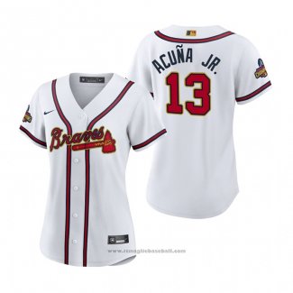 Maglia Baseball Donna Atlanta Braves Ronald Acuna Jr. 2018 LLWS Players Weekend Sabanero Soy Blu