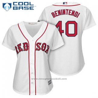 Maglia Baseball Donna Boston Red Sox 40 Andrew Benintendi Bianco Cool Base