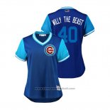 Maglia Baseball Donna Chicago Cubs Willson Contreras 2018 LLWS Players Weekend Willy The Beast Blu