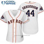 Maglia Baseball Donna Houston Astros 2017 World Series Campeones Luke Gregerson Bianco Cool Base