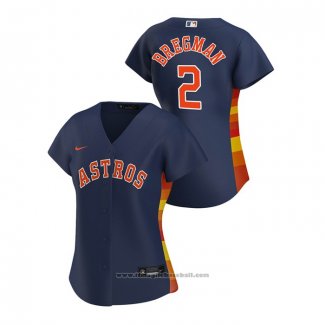 Maglia Baseball Donna Houston Astros Alex Bregman 2020 Replica Alternato Blu