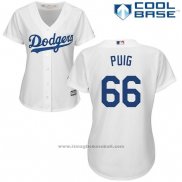 Maglia Baseball Donna Los Angeles Dodgers Yasiel Puig Cool Base Bianco