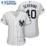 Maglia Baseball Donna New York Yankees 2017 Postseason Luis Severino Bianco Cool Base