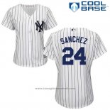 Maglia Baseball Donna New York Yankees 24 Gary Sanchez Bianco Cool Base