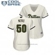 Maglia Baseball Donna Philadelphia Phillies Hector Neris 2018 Memorial Day Cool Base Crema