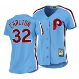 Maglia Baseball Donna Philadelphia Phillies Steve Carlton Cooperstown Collection Road Blu