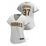 Maglia Baseball Donna San Diego Padres Joey Lucchesi Replica 2020 Home Bianco