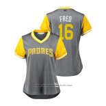 Maglia Baseball Donna San Diego Padres Travis Jankowski 2018 LLWS Players Weekend Fred Grigio