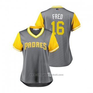 Maglia Baseball Donna San Diego Padres Travis Jankowski 2018 LLWS Players Weekend Fred Grigio