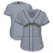 Maglia Baseball Donna San Francisco Giants Personalizzate Grigio