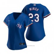 Maglia Baseball Donna Texas Rangers Mike Minor Replica Alternato Blu