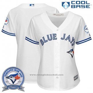 Maglia Baseball Donna Toronto Blue Jays Bianco Cool Base