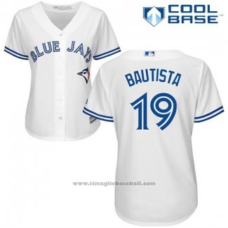 Maglia Baseball Donna Toronto Blue Jays Jose Bautista Cool Base Bianco