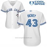 Maglia Baseball Donna Toronto Blue Jays Ra Dickey Cool Base Bianco