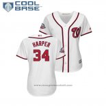 Maglia Baseball Donna Washington Nationals Bryce Harper 2018 All Star Cool Base Bianco