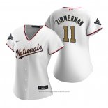 Maglia Baseball Donna Washington Nationals Ryan Zimmerman 2020 Gold Program Replica Bianco