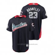 Maglia Baseball Uomo All Star Cleveland Indians Michael Brantley 2018 Home Run Derby American League Blu