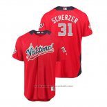 Maglia Baseball Uomo All Star Washington Nationals Max Scherzer 2018 Home Run Derby National League Rosso