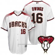 Maglia Baseball Uomo Arizona Diamondbacks 16 Chris Owings Home Bianco