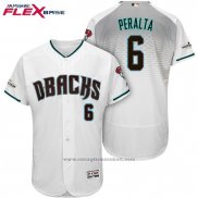 Maglia Baseball Uomo Arizona Diamondbacks 2017 Postseason 6 David Peralta Bianco Flex Base