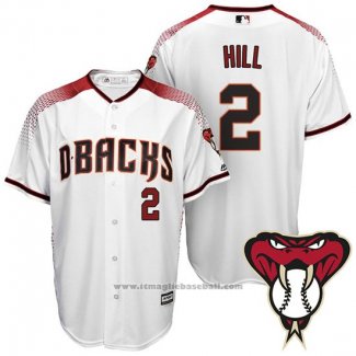 Maglia Baseball Uomo Arizona Diamondbacks 2 Aaron Hill Home Bianco