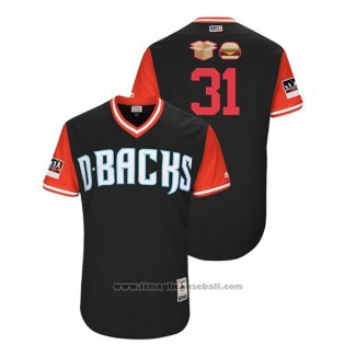 Maglia Baseball Uomo Arizona Diamondbacks Brad Boxberger 2018 LLWS Players Weekend Box Hamburger Nero