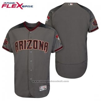 Maglia Baseball Uomo Arizona Diamondbacks Grigio Nero Flex Base