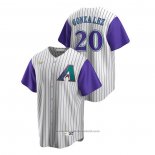 Maglia Baseball Uomo Arizona Diamondbacks Luis Gonzalez Cooperstown Collection Alternato Crema Viola