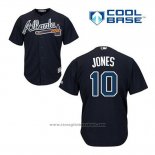 Maglia Baseball Uomo Atlanta Braves 10 Chipper Jones Blu Alternato Cool Base