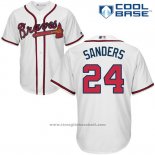 Maglia Baseball Uomo Atlanta Braves 24 Deion Sanders Bianco Cool Base