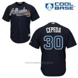 Maglia Baseball Uomo Atlanta Braves 30 Orlando Cepeda Blu Alternato Cool Base