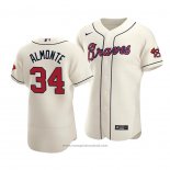 Maglia Baseball Uomo Atlanta Braves Abraham Almonte Autentico Alternato Crema