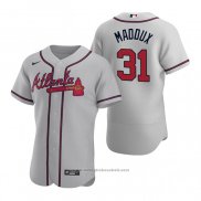 Maglia Baseball Uomo Atlanta Braves Greg Maddux Autentico 2020 Road Grigio