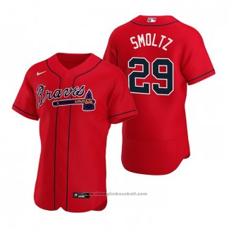 Maglia Baseball Uomo Atlanta Braves John Smoltz Autentico Alternato 2020 Rosso