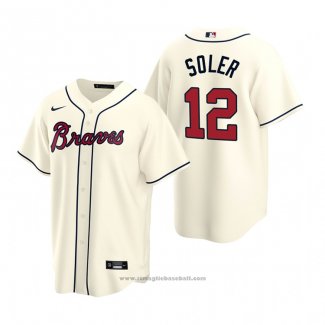 Maglia Baseball Uomo Atlanta Braves Jorge Soler Replica Alternato Crema