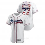 Maglia Baseball Uomo Atlanta Braves Luke Jackson 2020 Stars & Stripes 4th of July Bianco