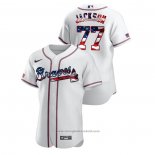 Maglia Baseball Uomo Atlanta Braves Luke Jackson 2020 Stars & Stripes 4th of July Bianco